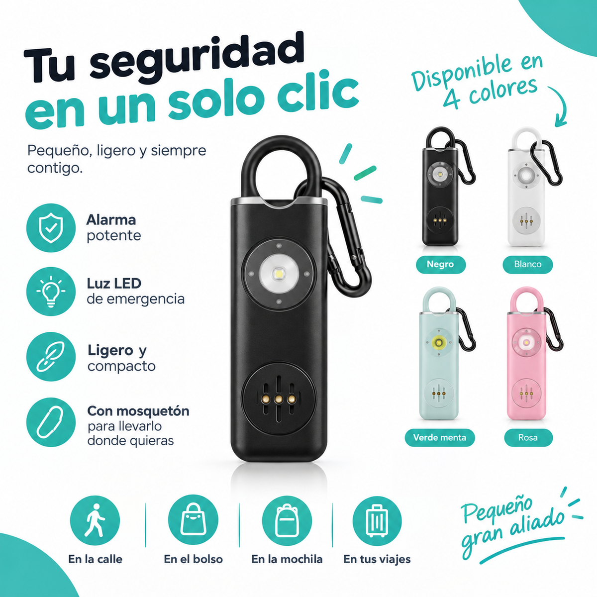 SAFELLE: Alarma Portátil de Seguridad Personal