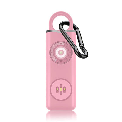 Alarma personal recargable rosa con mosquetón